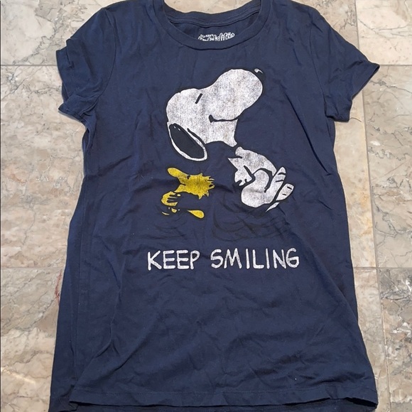 Old Navy Tops - CUTE NAVY BLUE OLD NAVY SNOOPY KEEP SMILING SHIRT